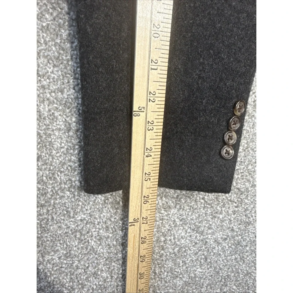 Jos A Bank Blazer Men 43L 100%‎ Wool Charcoal Melton Patch Pockets USA Vintage
